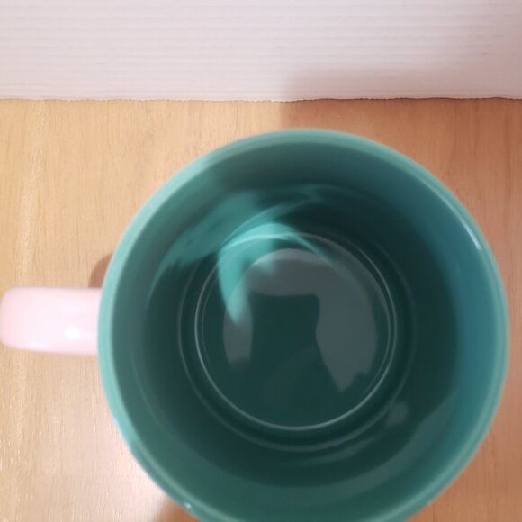 Disney Princess 20 oz Mug with Tiana, Belle, and Cinderella Pink & Green New - Picture 3 of 4